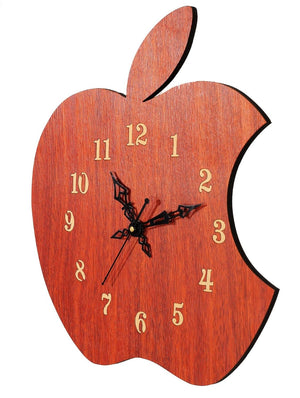 Laser Cutting Wooden Wall Clock Apple Design