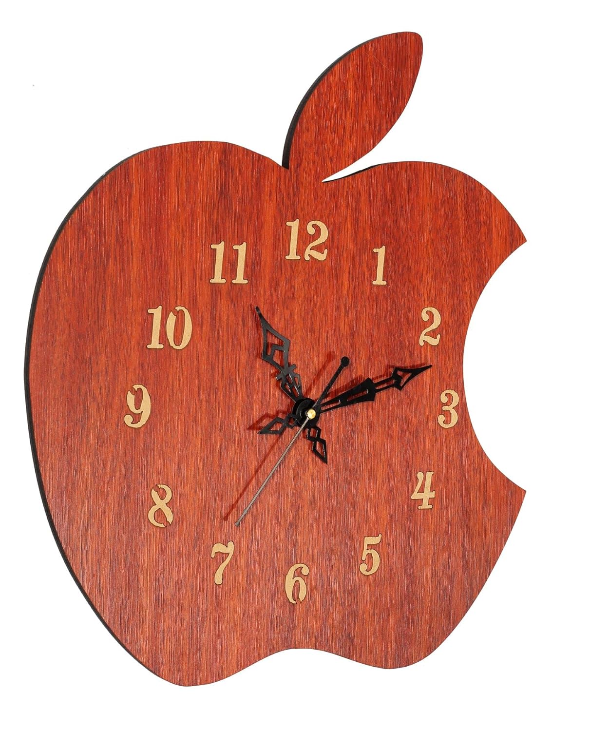 Laser Cutting Wooden Wall Clock Apple Design