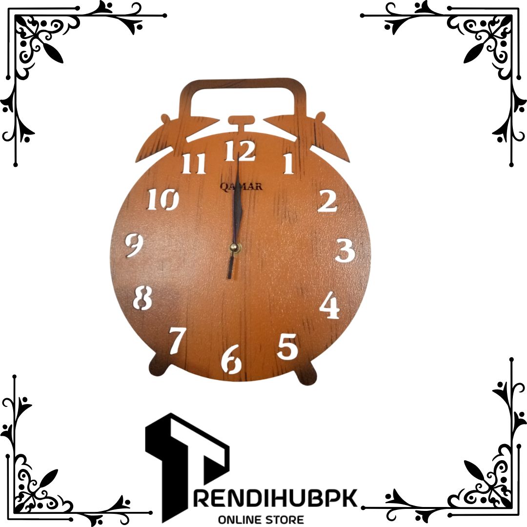 Laser Cutting Wooden Wall Clock Alarm Clock Design