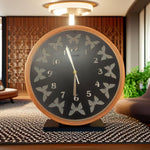 Laser Cutting Wooden Wall Clock Butterfly Stylish Design