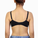 SUPPER SOFT SIDE SUPPORT COTTON BRA WITH HIDDEN NIPPE COVER -BLACK