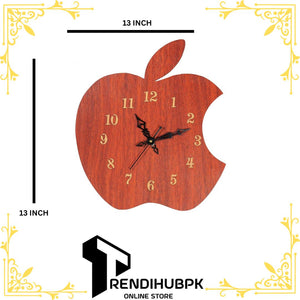 Laser Cutting Wooden Wall Clock Apple Design