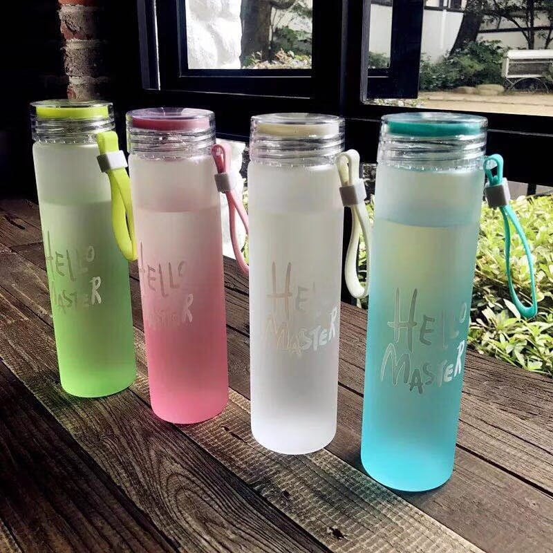 👋😊HELLO master frosted glass water bottle 480ml👋😊